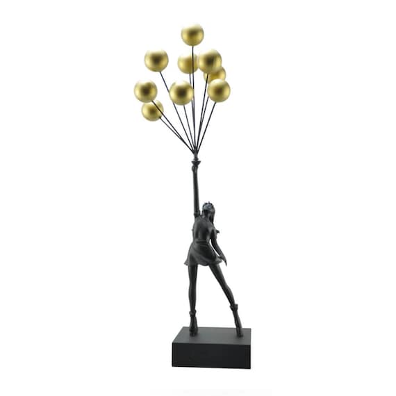彫刻/オブジェ FLYING BALLOONS GIRL GESSO ver BANKSY Banksy Street Art Balloon Girl Graffiti Statue, Collectible
