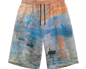 Claude Monet Cotton Art Shorts Impression Sunrise S-5XL