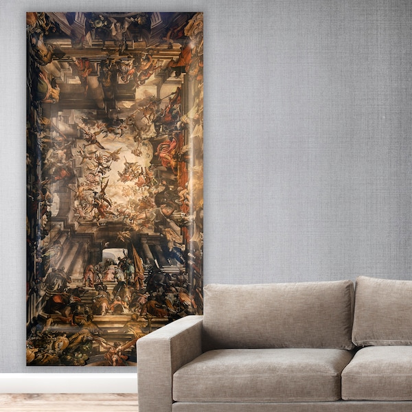 The Martyrdom and Apotheosis of St Pantalon Canvas Print Gian Antonio Fumiani Interior of San Pantaleone Venice Italy Wall Art