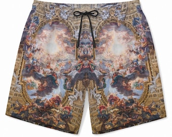 Men's Beach Shorts Triumph of the Name of Jesus by Giovanni Battista Gaulli S-5XL