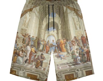 Raphael School of Athens 100% Cotton Art Shorts S-5XL