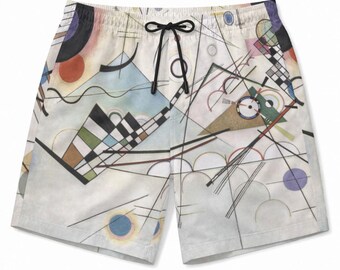 Men's Beach Shorts Composition 8 by Wassily Kandinsky S-5XL