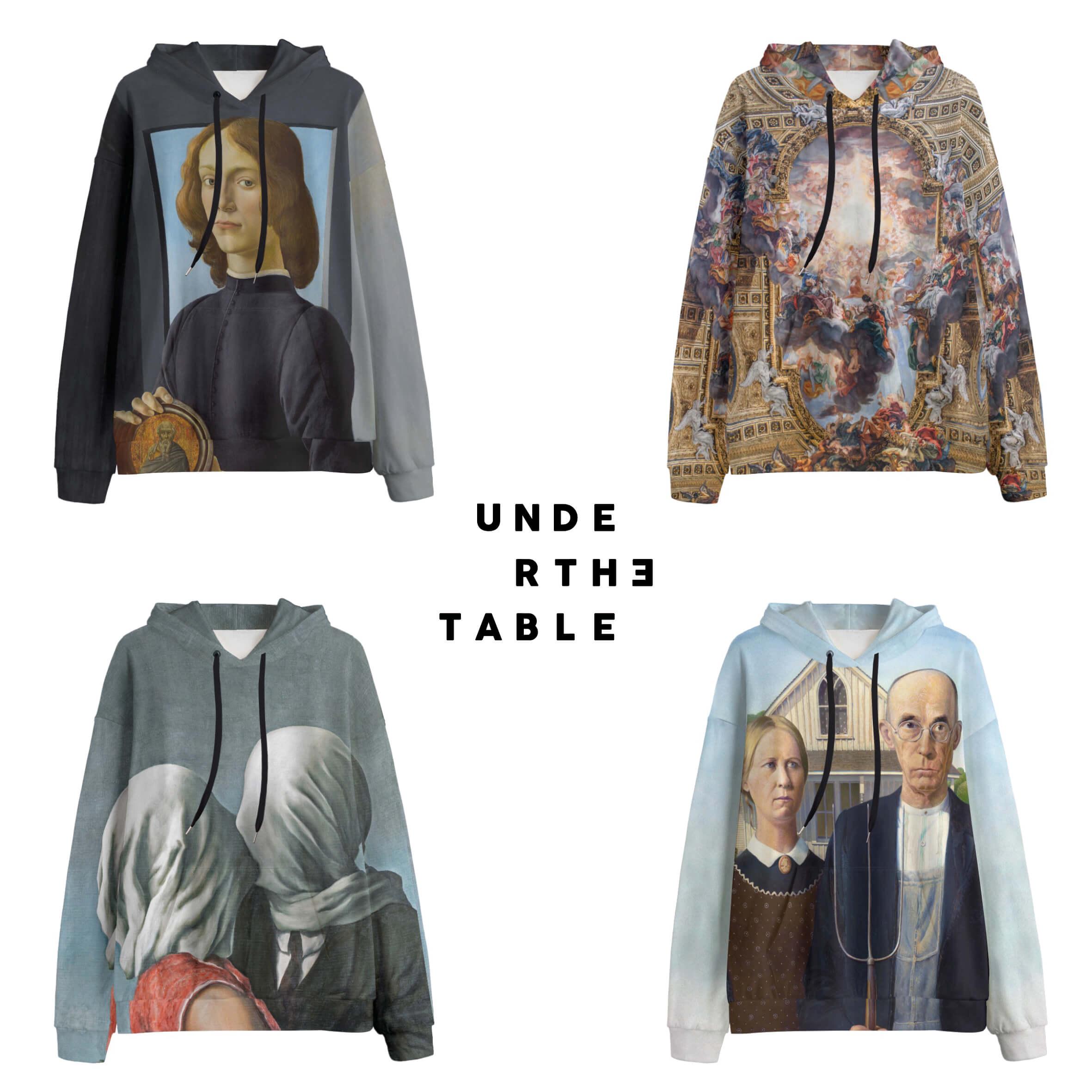 Felpa Con Cappuccio Grande Onda Di Kanagawa Di Hokusai - Cotone E Poliestere, Unisex