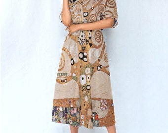 Klimt Tree of Life Dress: Art Nouveau Wearable Art Clothing