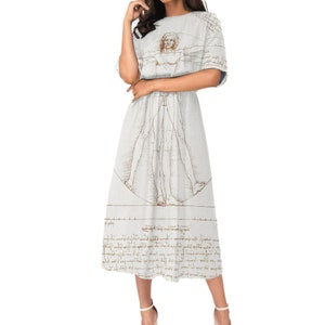 Vitruvian Man Dress: Leonardo da Vinci Renaissance Art Clothing