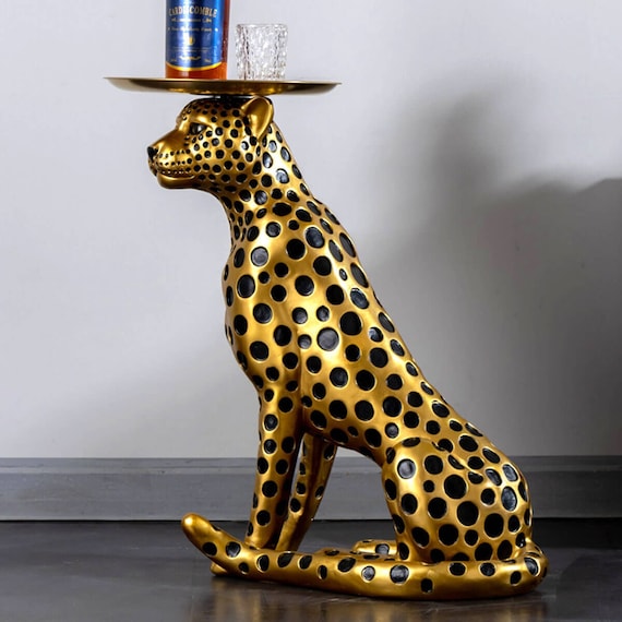 Leopard Large Floor Statue Figurine Interior Animal Modern Art