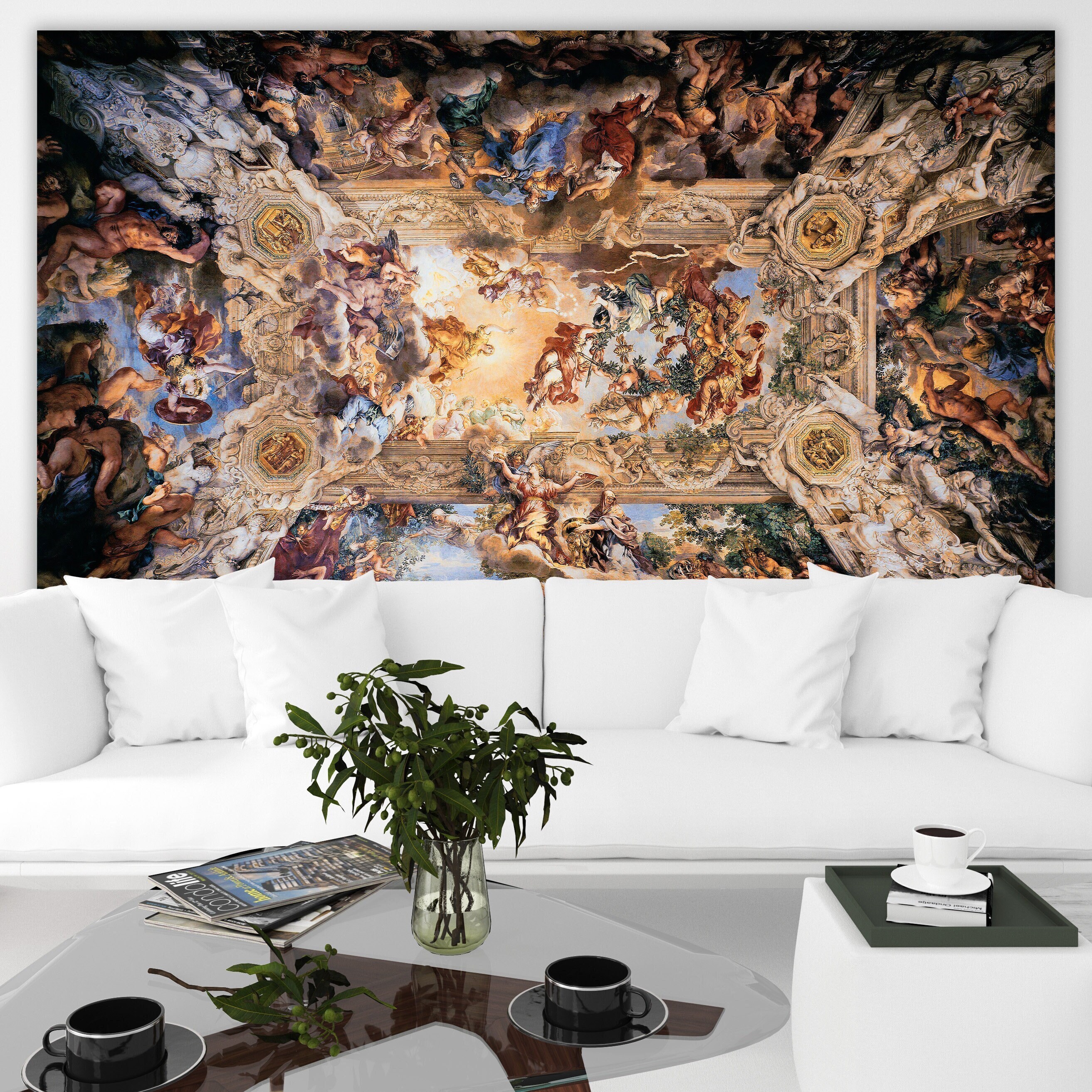Allegory of Divine Providence and Barberini Power Canvas Print Palazzo Barberini Roma Italian Baroque painter Pietro da Cortona