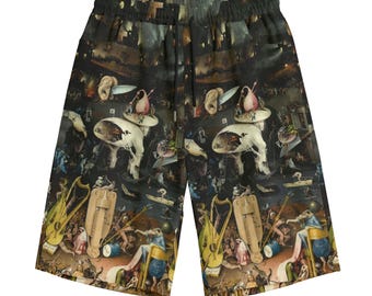 Hieronymus Bosch Cotton Art Shorts The Garden of Earthly Delights Right Panel S-5XL