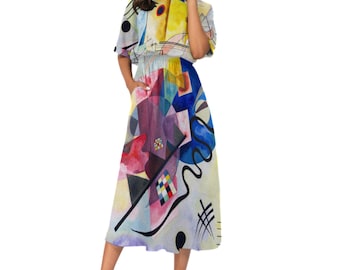 Vestido de arte abstracto de Kandinsky: diseño geométrico moderno