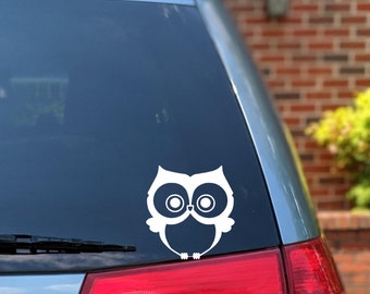 Owl decal, Cute owl decal, Owl sticker, wide eye owl sticker, Owl vinyl sticker