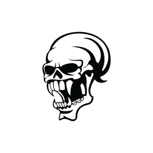 Skull Vinyl Decal, Skull design #2, Skull decal, Skull sticker, Skull car window decal, Skull, Skull with fangs, Skull back window decal