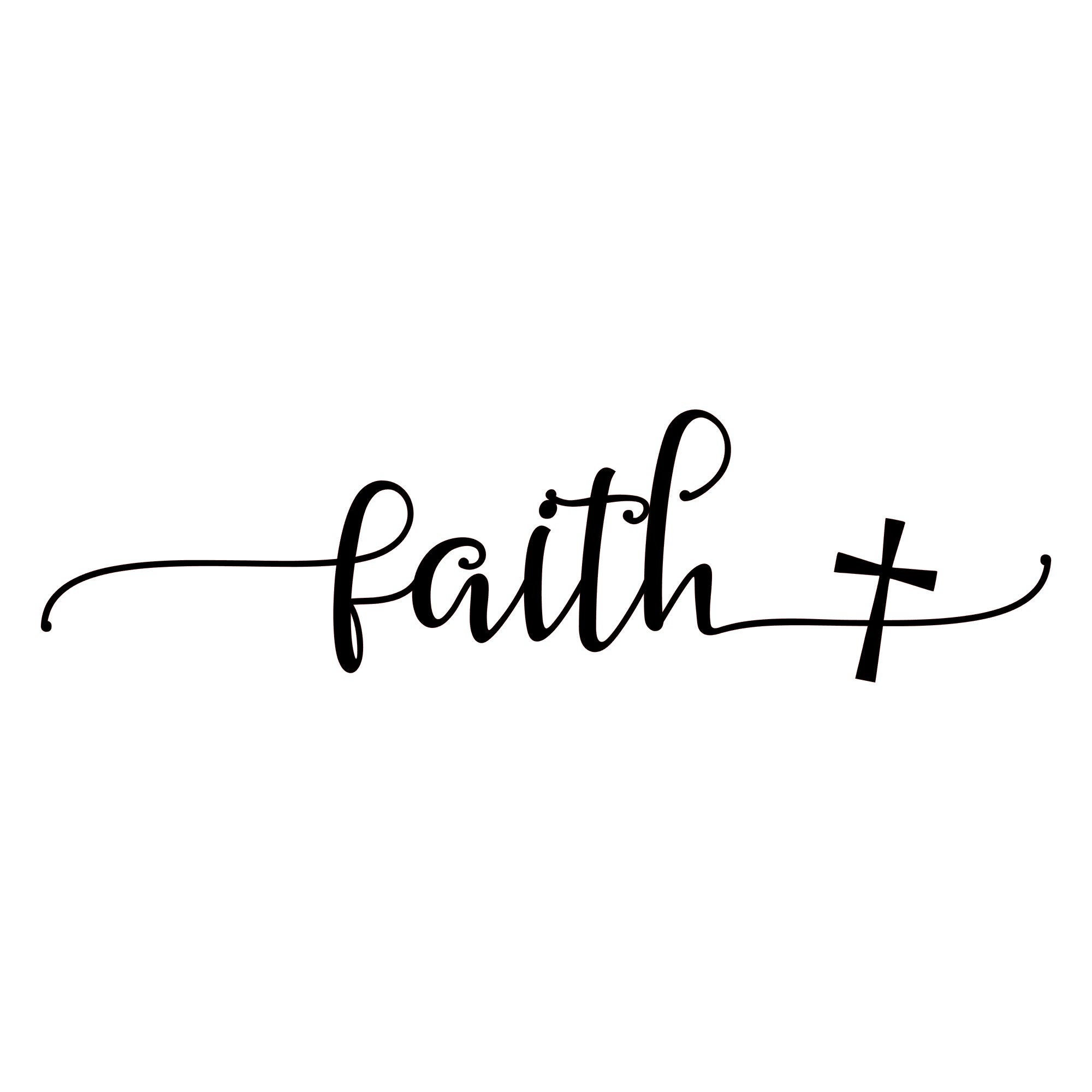 Faith With Cross Vinyl Decal Faith Sticker Faith Vinyl Car - Etsy