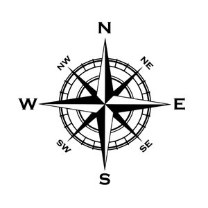 Nautisch kompas autoruit sticker, kompas sticker, nautisch kompas sticker, nautisch vinyl sticker, kompas vinyl sticker, nautisch kompas