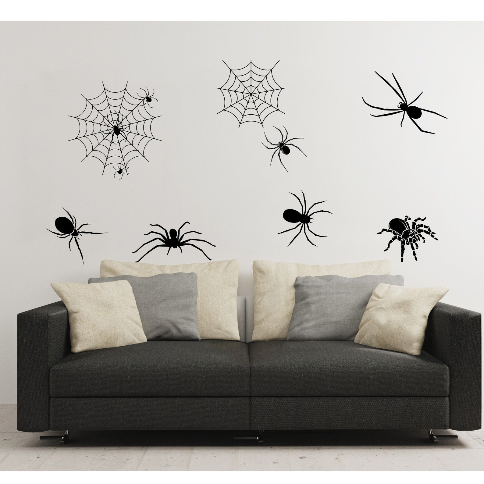 Halloween Decor Spider Decals Spider Web Decals Halloween - Etsy