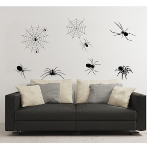 Halloween Decor, Spider decals, Spider Web decals, Halloween Party Decorations, Spider wall decals, Spider web wall decals, Halloween decals