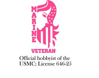 Woman Marine Veteran Vinyl Decal, Female Marine Decal, Female Marine Sticker, Female veteran, Military female decal, Marine Corps decal
