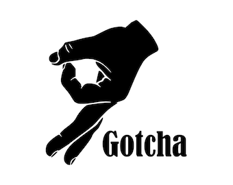 Gotcha Hand Circle decal, Gotcha Hand Game Decal, Gotcha sticker, Gotcha Hand Game Sticker, Gotcha hand circle sticker, Gotcha Vinyl Decal