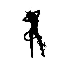 Devil woman Vinyl Decal Design #2, Devil woman sticker, Devil woman car decal, Devil girl vinyl sticker, Demon Girl,  Demon woman