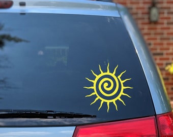 Calcomanía de vinilo de sol, Calcomanía de sol, Pegatina de sol, Calcomanía de ventana trasera de sol, Calcomanía de ventana de sol, Pegatina de ventana de coche de sol