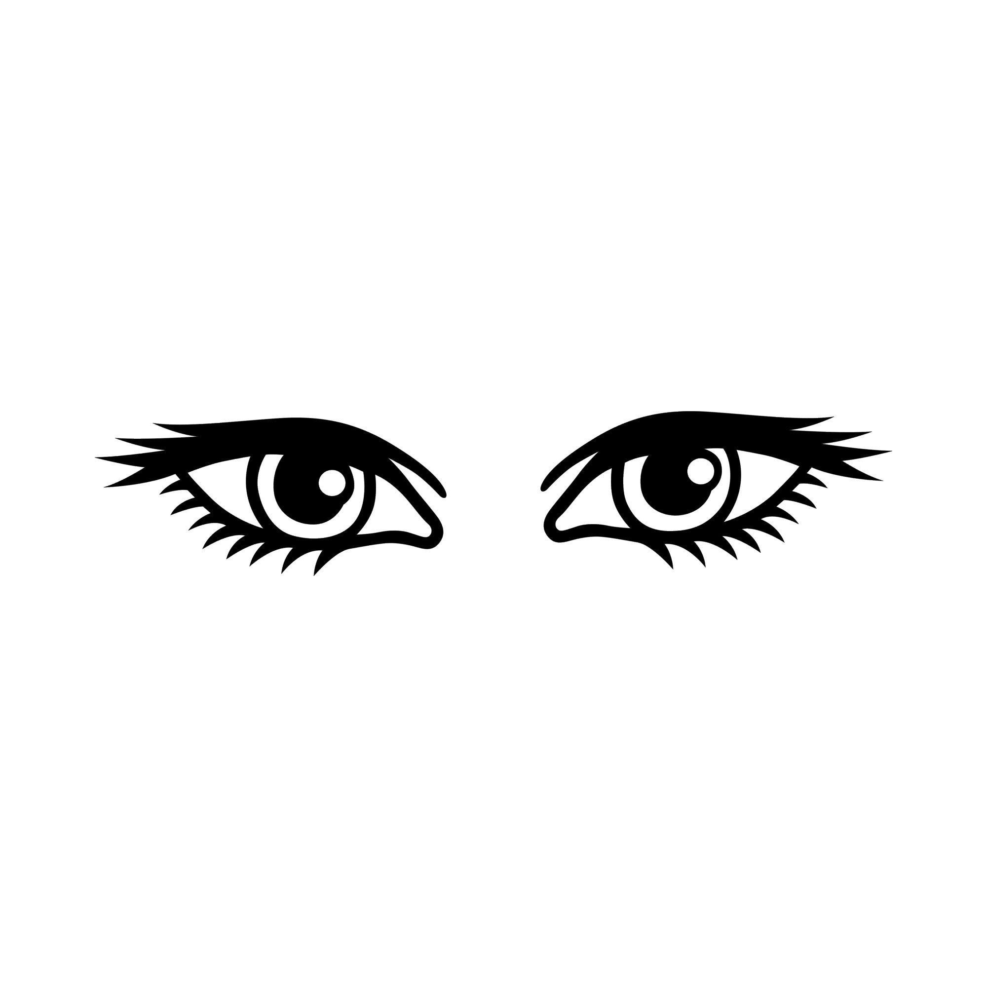 Eyes Decal, Eyes and Lashes Vinyl Car Decal, Eyes Vinyl Decal