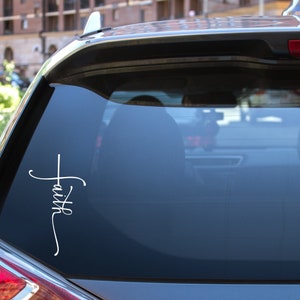 Glaube mit Kreuz Vinyl Aufkleber, Glaube Aufkleber, Glaube Vinyl-Autoaufkleber, Glaube-Autofensteraufkleber, Glaube-Autofensteraufkleber, Religiöser Aufkleber