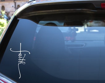 十字架付き信仰ビニールデカール、信仰ステッカー、信仰ビニール車デカール、信仰車窓デカール、信仰車窓ステッカー、宗教デカール