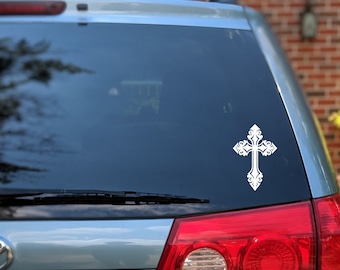 Decalcomania in vinile incrociato, Decalcomania incrociata, Decalcomania per finestrini incrociati, Adesivo croce, Croce, Decalcomania religiosa, Decalcomania religiosa per auto