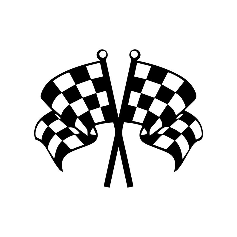 Two Racing Flags Sticker Racing Flag Vinyl Decal, Racing Flag, Flag Decal, Racing Flag Decal ...