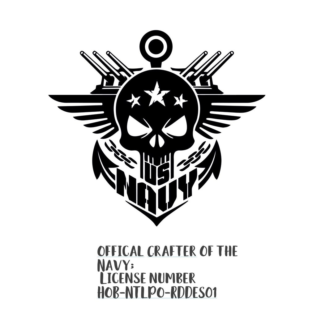 Navy Vinyl Decal, Navy Skull Decal, Navy Sticker, Skull Navy Sticker