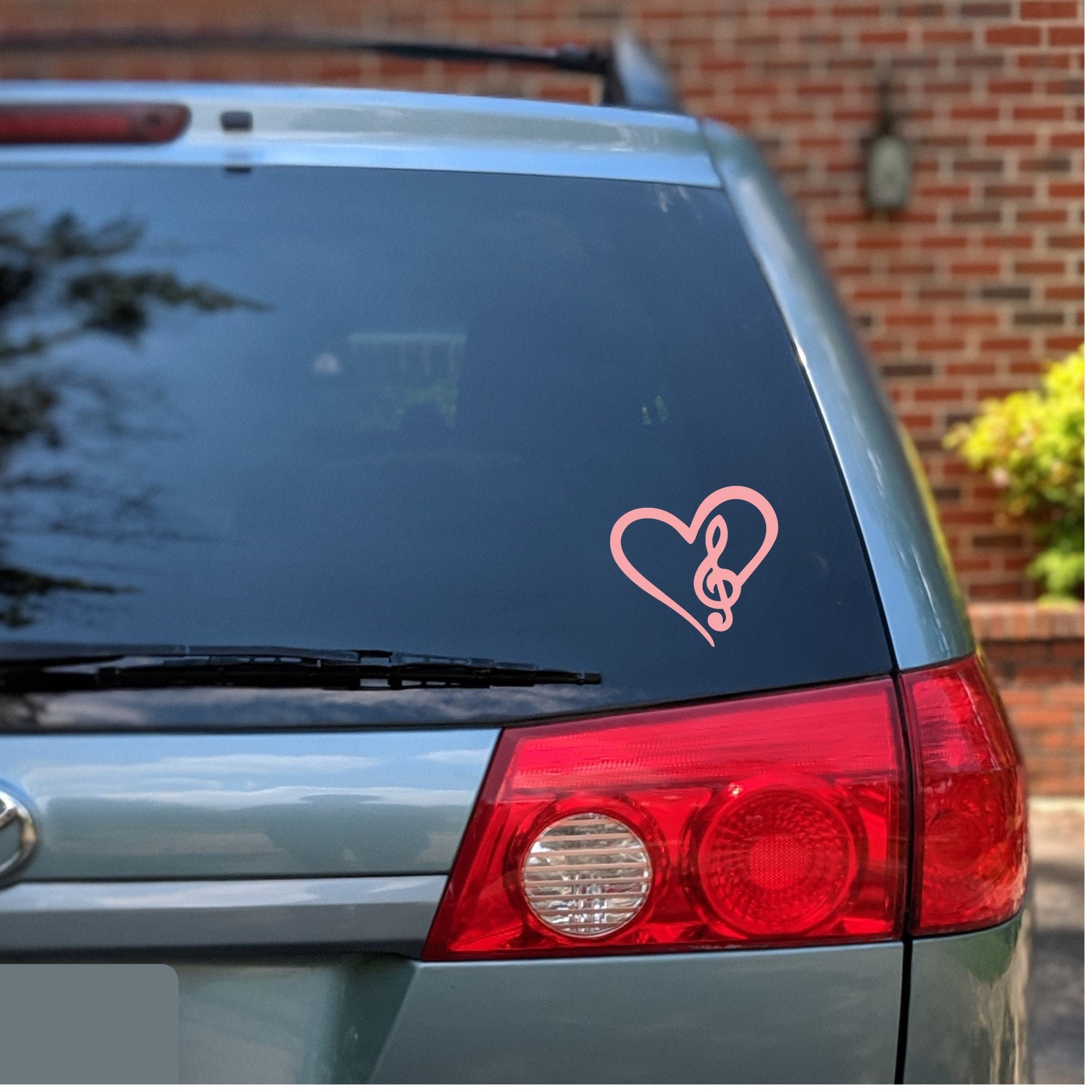 Music Vinyl Decal, I Love Music Car Window Decal, Heart With Treble ...