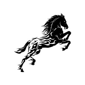 Horse with Flames window decal, Horse decal, Horse with flames vinyl decal, Horse sticker, Horse with flames, Stallion decal,