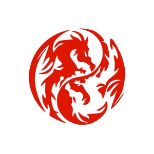 Yin Yang Dragon Vinyl Decal, Yin Yang Dragon decal, Dragon Car window Decal, Car window decal, Yin Yang Dragon car sticker, Dragon
