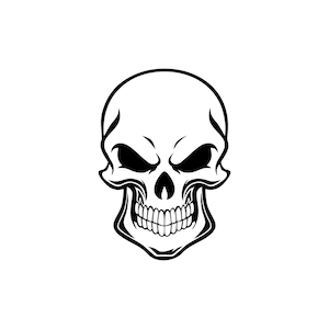 Schedel vinyl decal schedel ontwerp #3, schedel decal, schedel sticker, schedel auto venster decal, schedel, schedel met giftanden, schedel terug venster decal