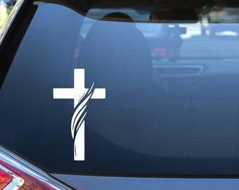 Adesivo in vinile a forma di croce: adesivo religioso per finestrini auto, adesivo a forma di croce