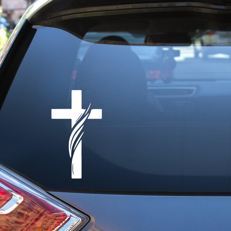 Cross Car Sticker Cross Vinyl Decal: Religious Car Window Sticker, Cross Sticker - Etsy