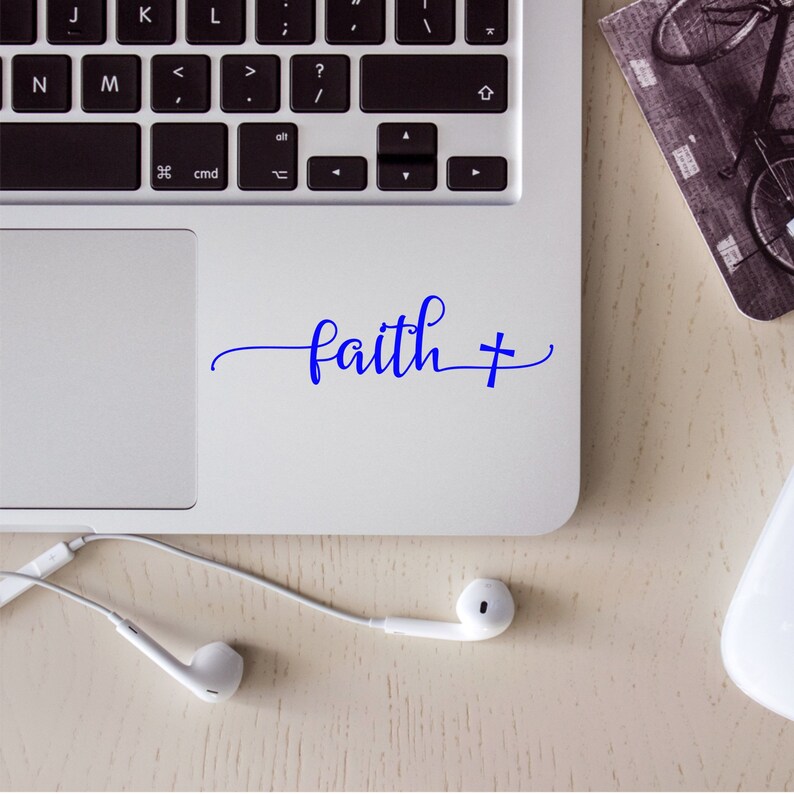Faith With Cross Vinyl Decal Faith Sticker Faith Vinyl Car Etsy