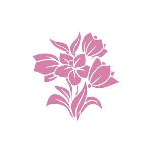 Blomdekal, Blomvinyldekal, Blomklistermärke, Blommig bakrutedekal, Blommig vinylklistermärke, Blomma, Labbtop-dekal, Bildekal