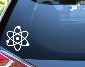 Atom Vinyl Decal, Atom decal, Atom Sticker, Science decal , science sticker, Atom window decal, Science Atom sticker