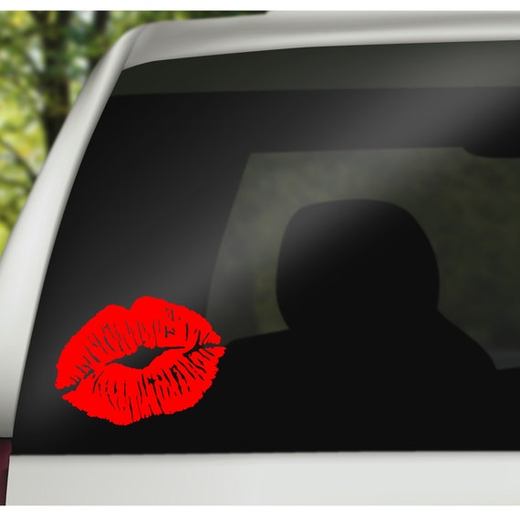 Adesivo Auto JDM Labbra Bacio Kiss Mark | Ritagliato 146x113 Mm | Pellicola Tedesca UV Resistente