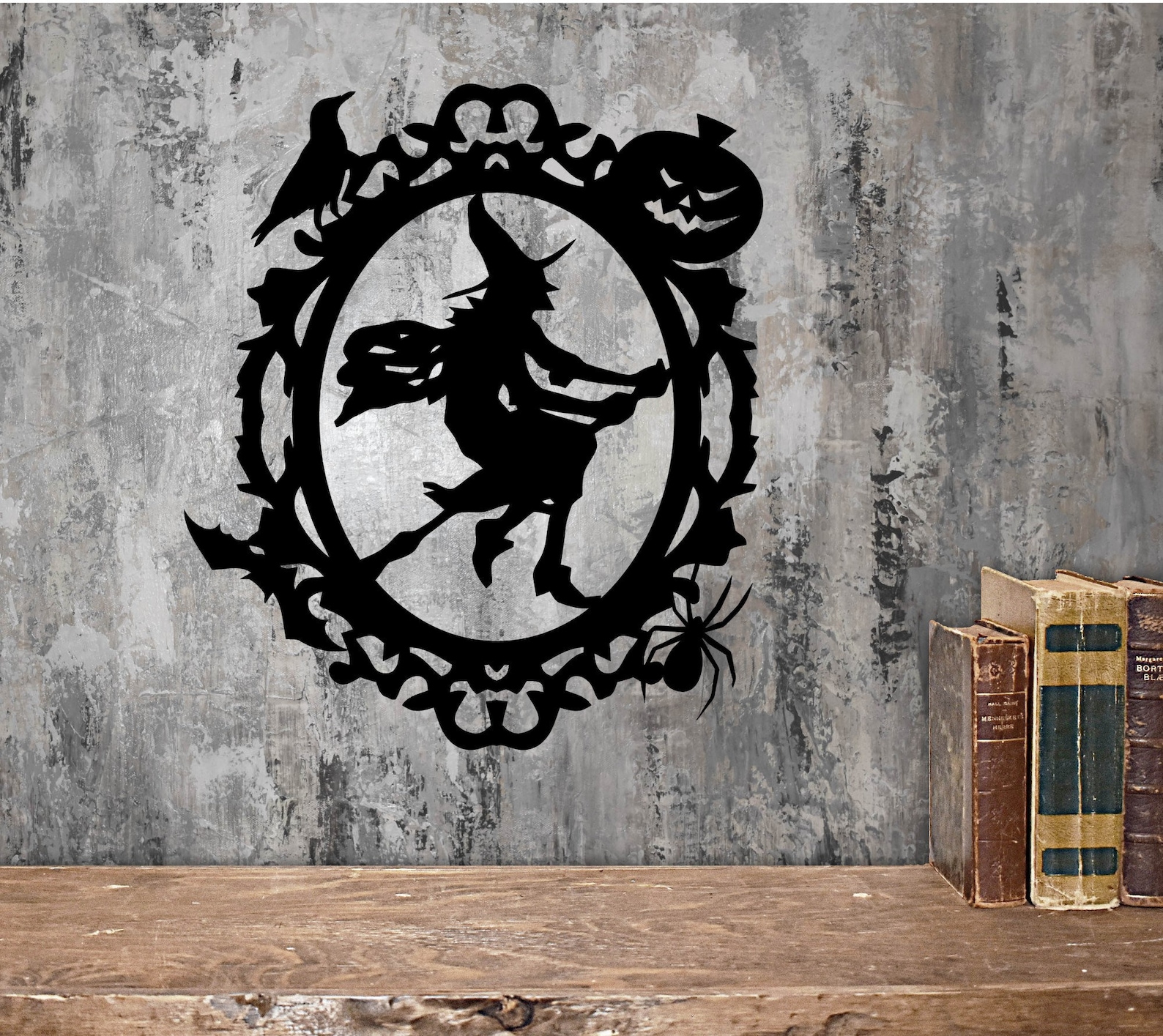 Flying Witch Wall Decal Halloween Decor Witch Wall Decal Etsy