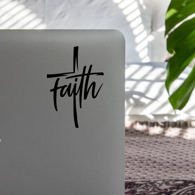 Faith With Cross Vinyl Decal, Faith Sticker, Faith Vinyl Car Decal ...