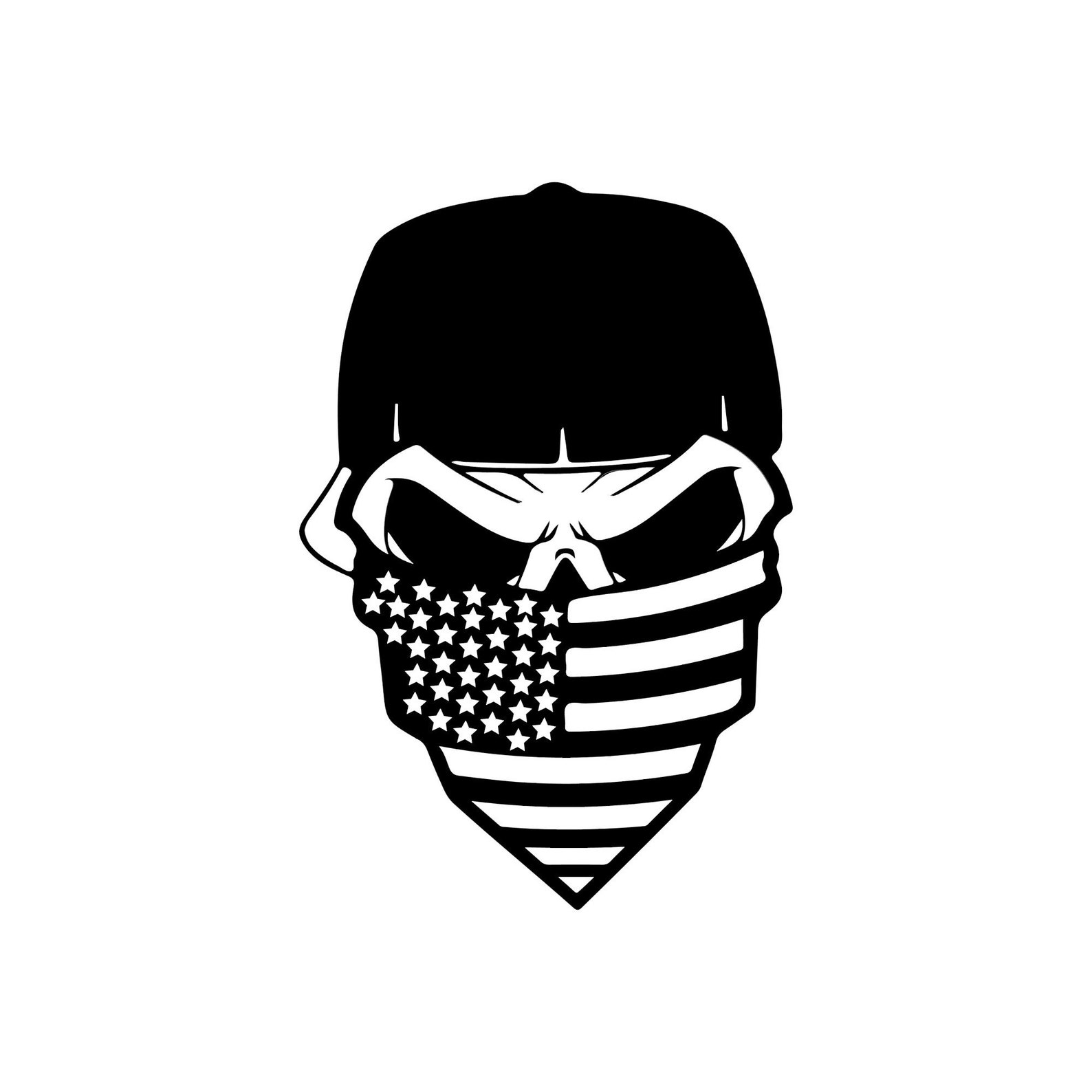 Skull With Bandana Vinyl Decal Skull Skull Decal Skull Etsy