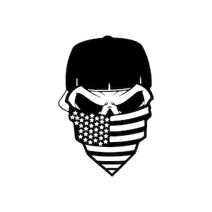 Skull with bandana vinyl decal, Skull, Skull decal, Skull vinyl decal, Skull car window decal, Skull sticker, Skull window decal