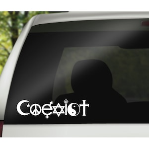 Coexist Aufkleber, Coexist, Coexist Vinyl-Autoaufkleber, Coexist Fensteraufkleber, Coexist Vinyl Aufkleber, Coexist Heckscheibenaufkleber, Coexist Aufkleber