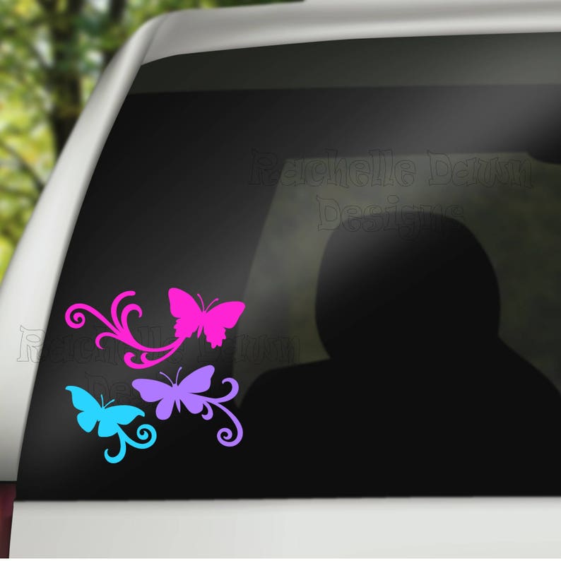 Butterflies window decal Set of 3 Butterfly decals car Etsy