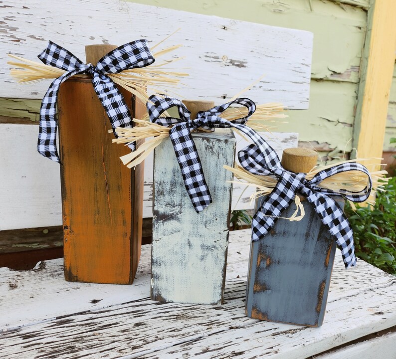 Wooden Pumpkin Fall Decor Set of 3 - Etsy