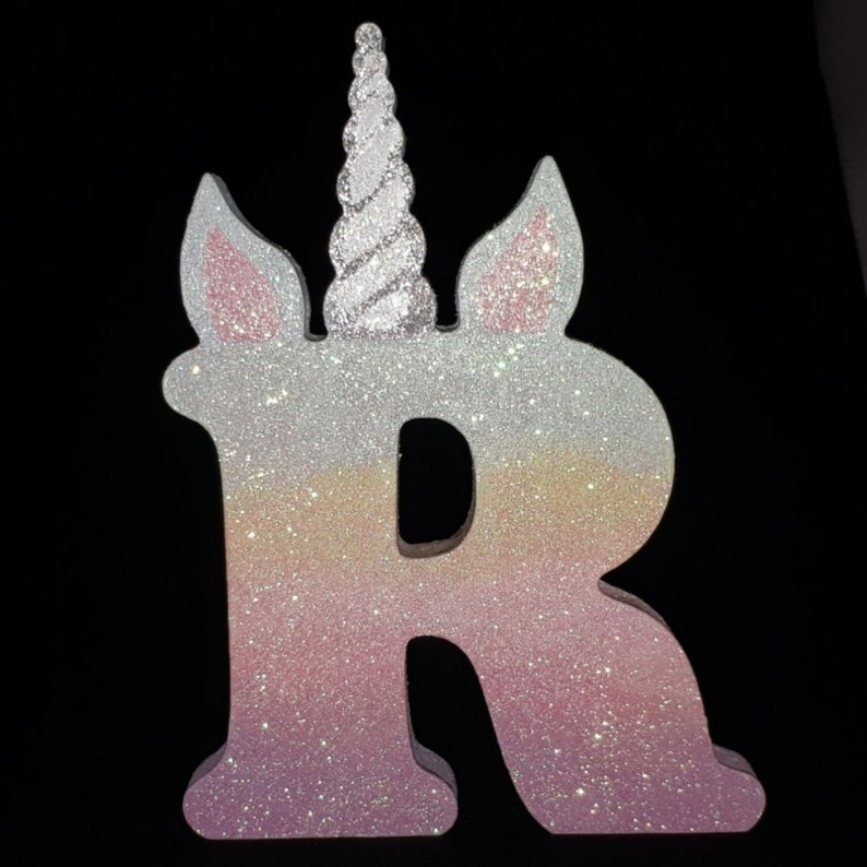 unicorn rainbow ombre glitter letter unicorn theme unicorn
