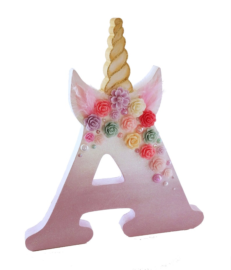 unicorn floral decorated letter birthday centre piece etsy