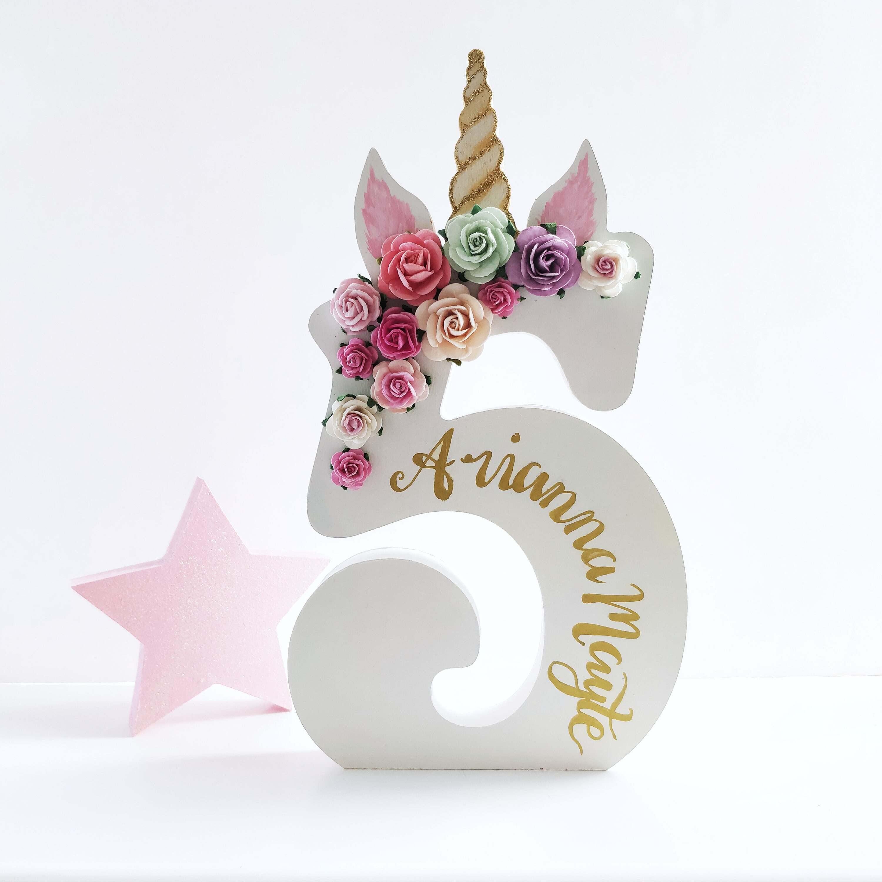 Personalised Floral Unicorn Birthday Number Unicorn Theme | Etsy