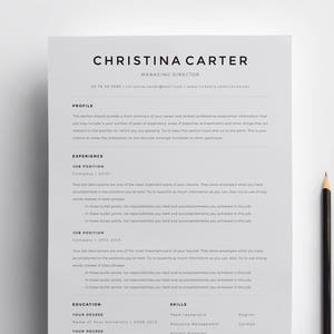 Creative Resume Template, Minimalist Resume, Resume, Modern Resume, CV Template, CV, Clean Resume, Professional Resume Template for Word
